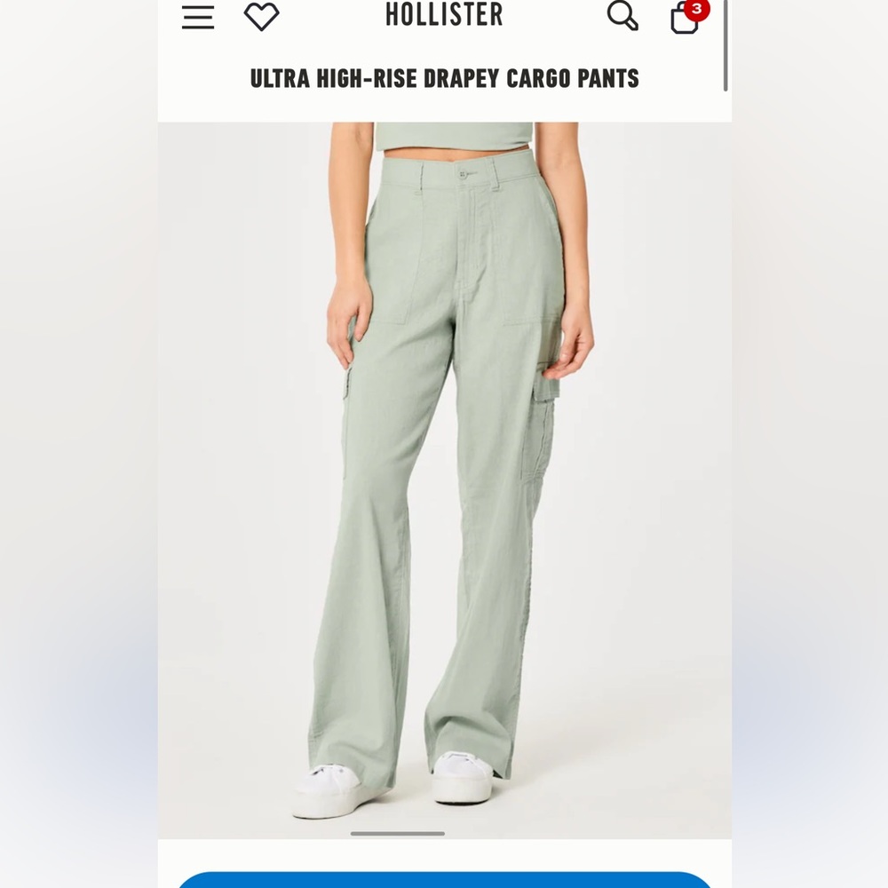 ISO: this color or grey of the ULTRA HIGH-RISE DRAPEY CARGO PANTS from Hollister